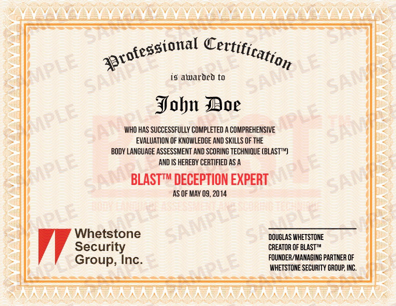 BLAST™ Certified Deception Detection Expert